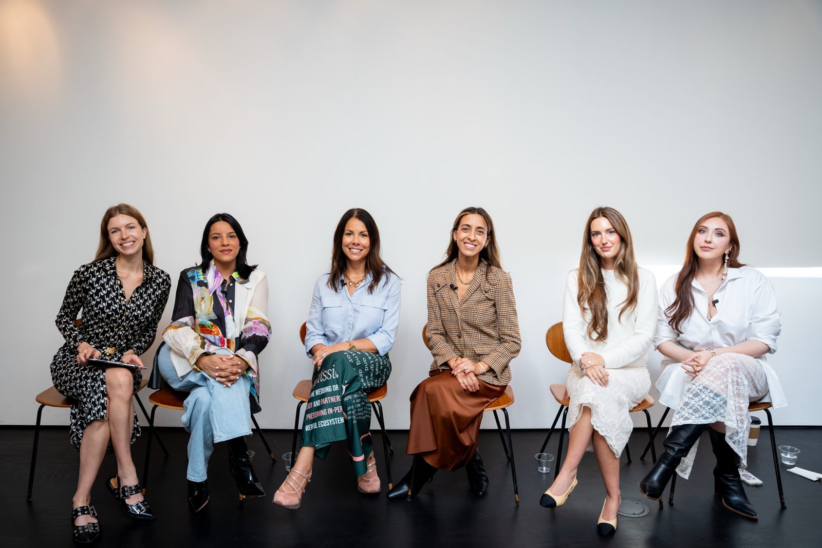 The Future of Bridal panel at New York Bridal Fashion Week: Haley Crawford of The Business of Fashion, Megan Kothari, Becca Wenning, Madelyn Hunt, Chelsea Jackson and Sarah Ghabbour